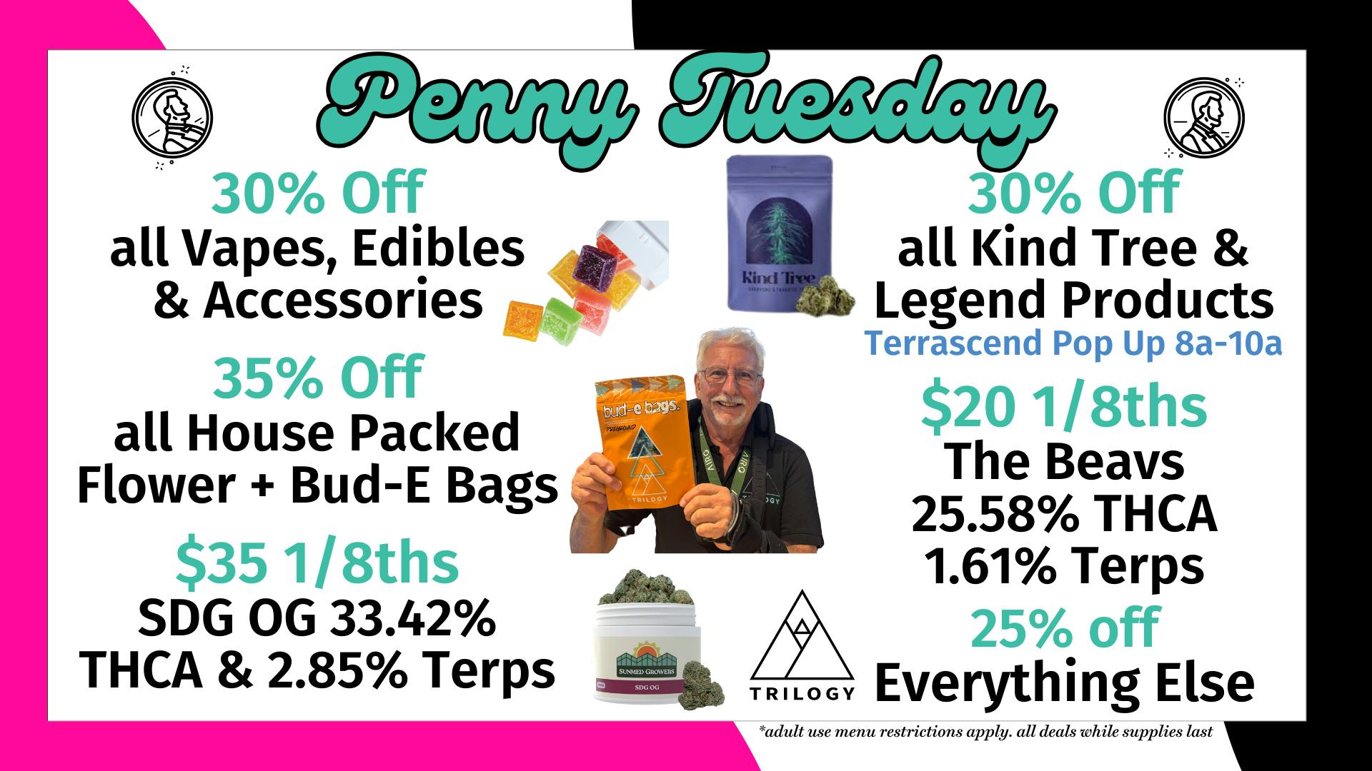 Trilogy Wellness $35 1/8th's SDG OG 33.42% THCA & 2.85% Terps