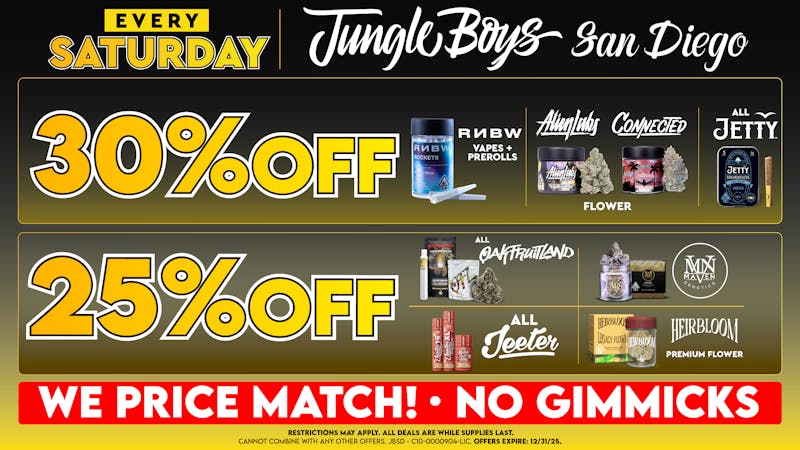 Jungle Boys San Diego Every Saturday Until 12/31