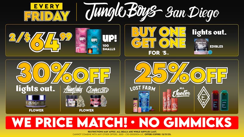 Jungle Boys San Diego Every Friday Until 12/31