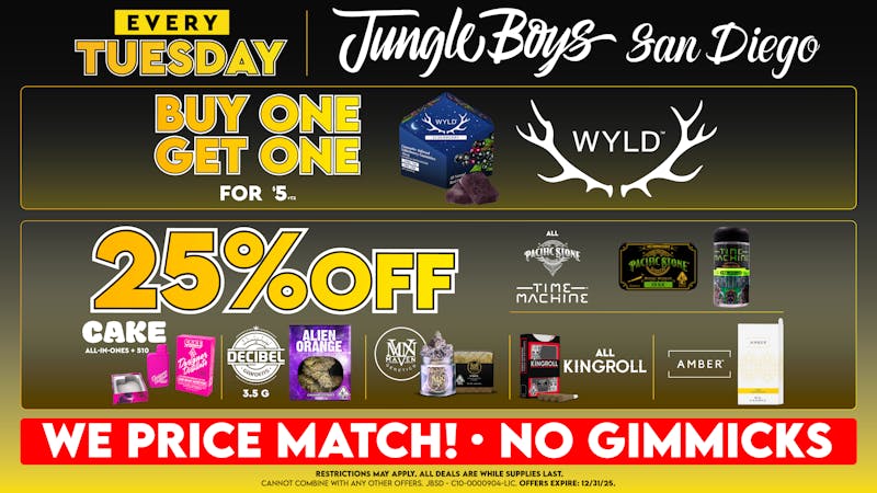 Jungle Boys San Diego Every Tuesday Until 12/31