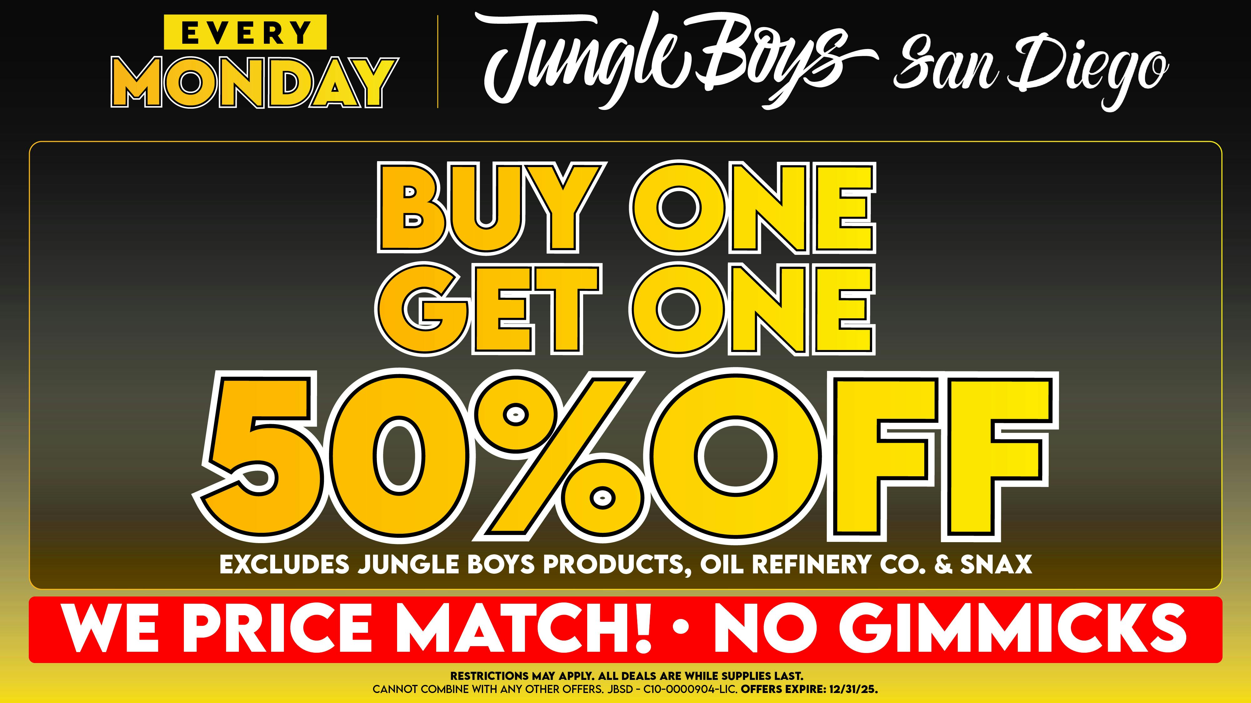 Jungle Boys San Diego Every Monday until 12/31