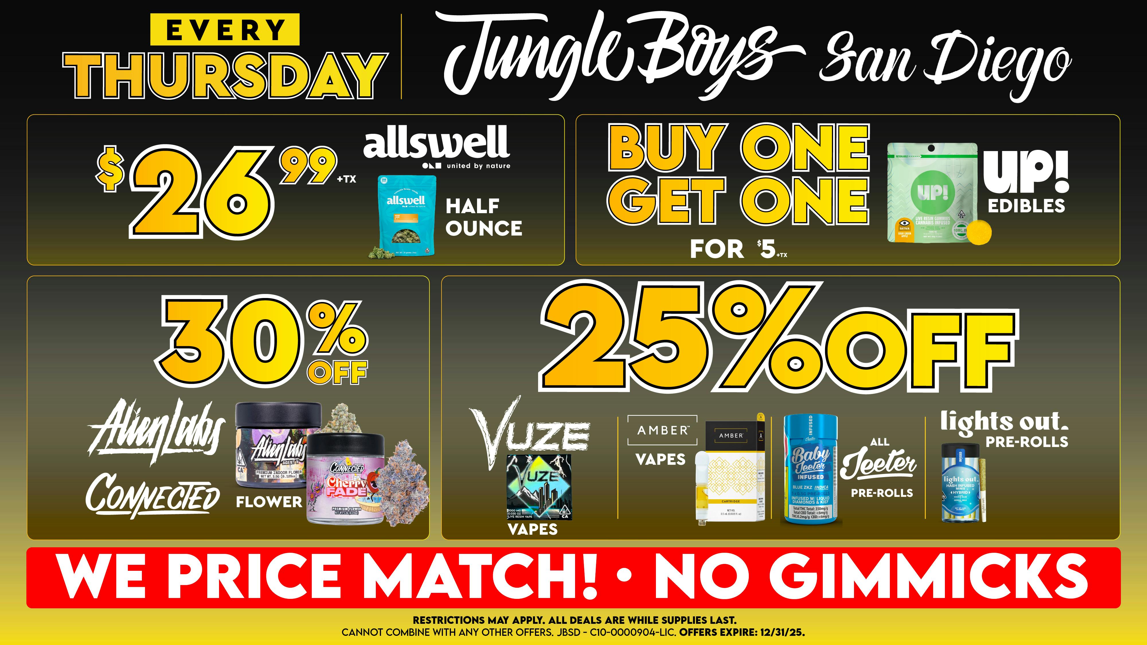 Jungle Boys San Diego Every Thursday Until 12/31