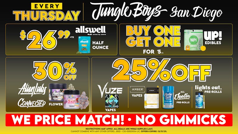 Jungle Boys San Diego Every Thursday Until 12/31
