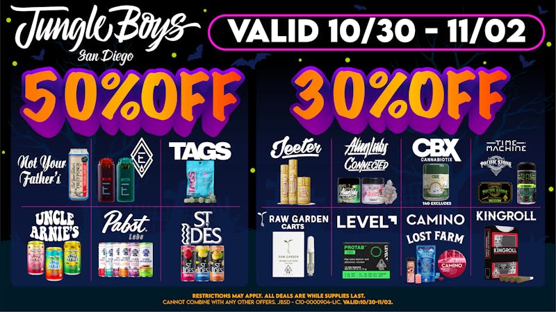 Jungle Boys San Diego Halloween Weekend Deals – Now Thru 11/2!