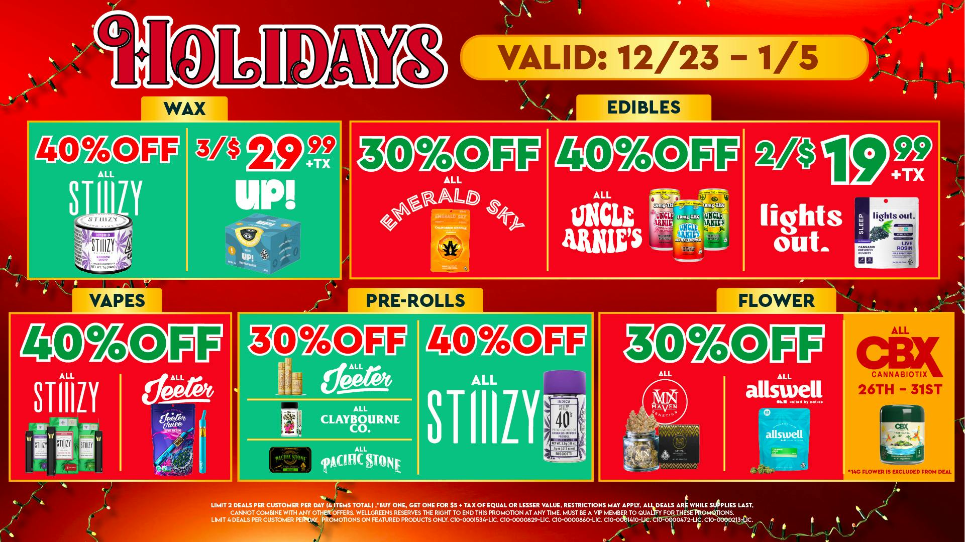 Wellgreens - City Heights / Normal Heights - Marijuana Weed Dispensary Christmas and New Year Holiday Deal