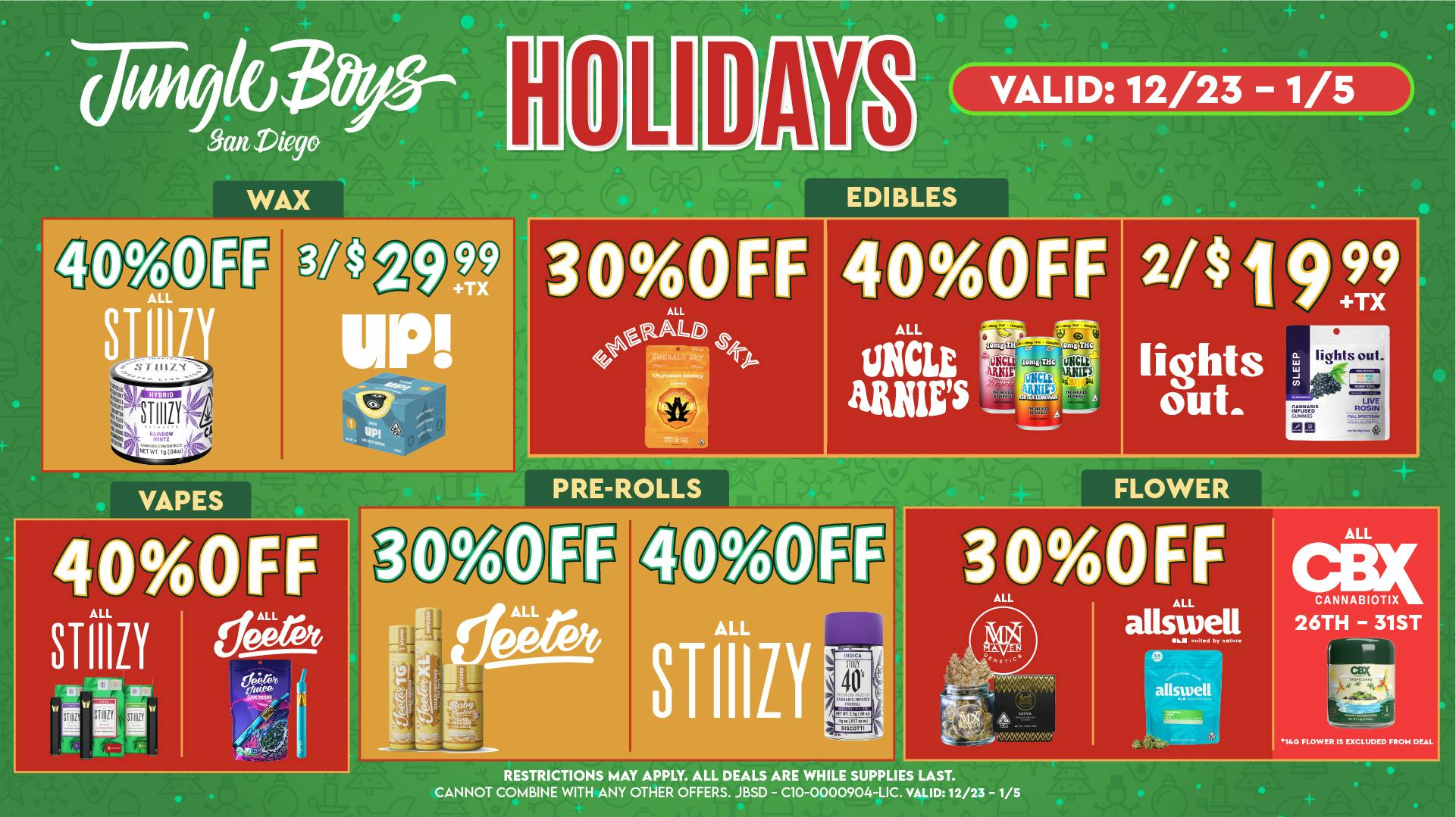 Jungle Boys San Diego Holiday Week Deals
