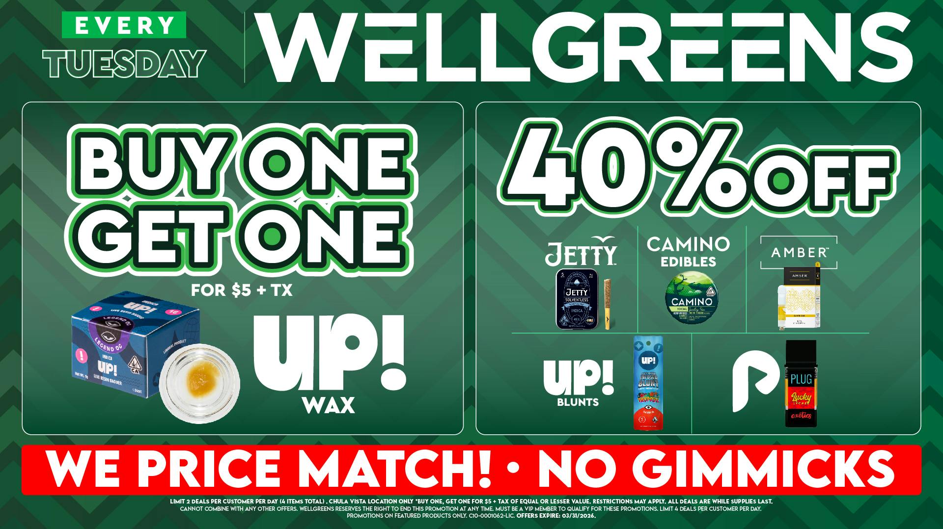 Wellgreens - Chula Vista - Marijuana Weed Dispensary Every Tuesday until 03/31