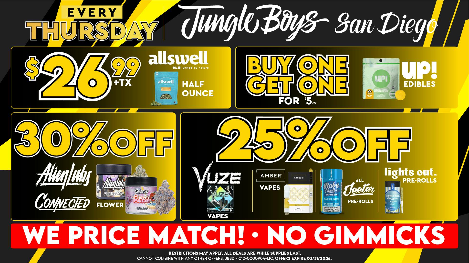 Jungle Boys San Diego Every Thursday until 03/31