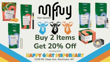Happy Goat Dispensary : Rochester NY MFNY Buy 2 Get 20% Off