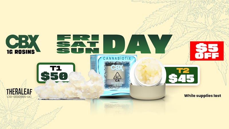Theraleaf $5 off CBX 1g Rosin Tier 1 and Tier 2