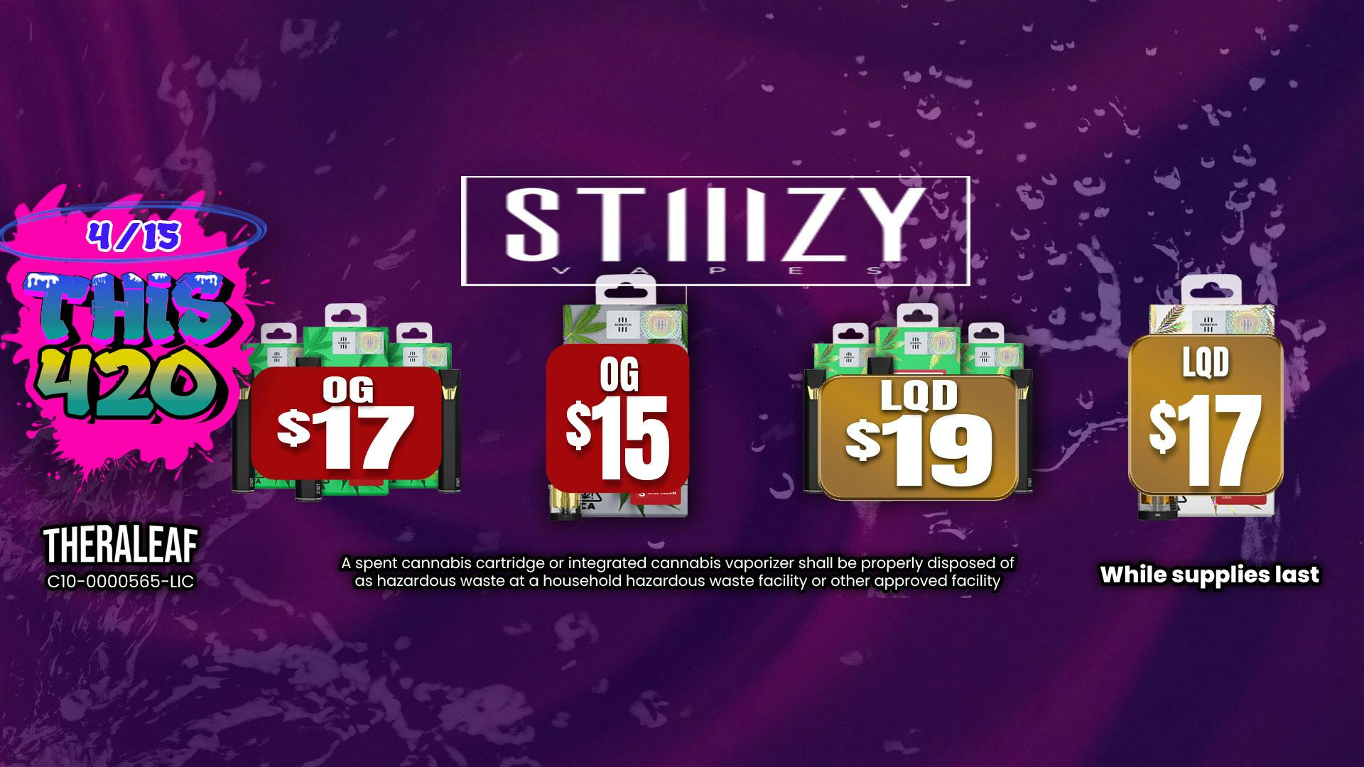 Theraleaf STIIIZY BLOWOUT TODAY ONLY