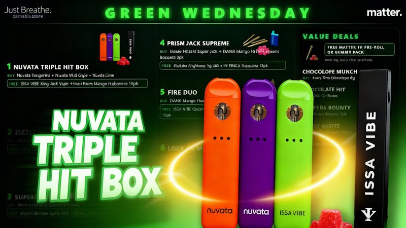 Just Breathe Binghamton Green Wednesday Deals all Week!