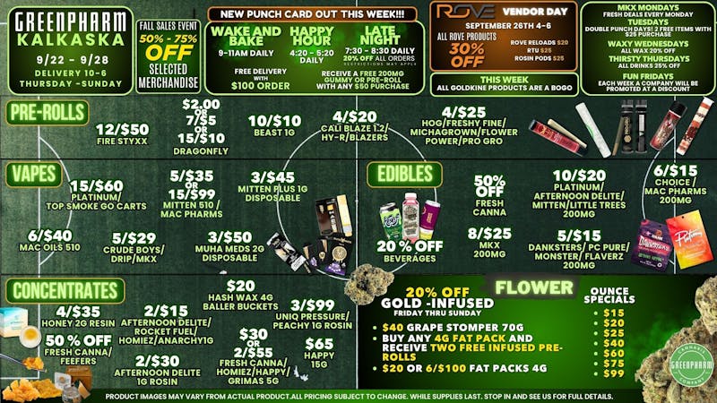 Green Pharm - Kalkaska - Recreational & Medical FALL SALE 50-75% OFF!!💥😀👍🏈🍁🍁