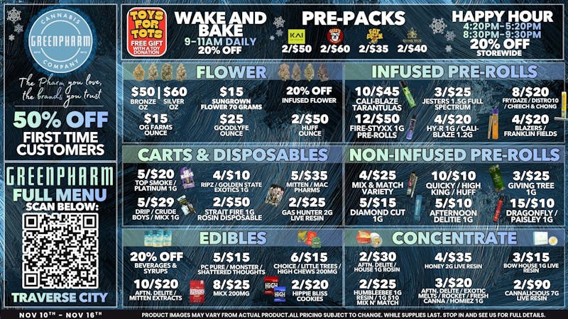 Green Pharm - Traverse City - Recreational & Medical 50% OFF FOR FIRST TIME CUSTOMERS!!!!