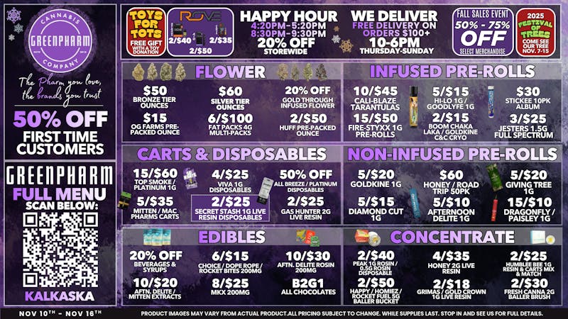 Green Pharm - Kalkaska - Recreational & Medical 50% OFF FOR FIRST TIME CUSTOMERS!!!!