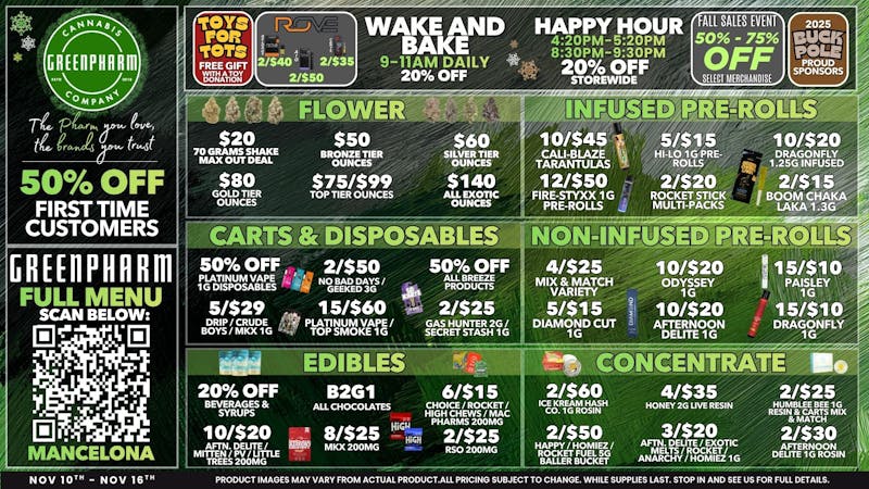 Green Pharm - Mancelona -Recreational 50% OFF FOR FIRST TIME CUSTOMERS!!!!