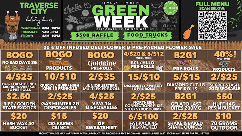 Green Pharm - Traverse City - Recreational & Medical BLACK FRIDAY ALL WEEK!!! YOU DON'T WANT TO MISS IT