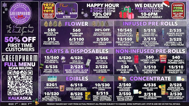 Green Pharm - Kalkaska - Recreational & Medical 50% OFF FOR FIRST TIME CUSTOMERS!!!!