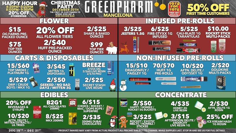 Green Pharm - Mancelona -Recreational TWELVE DAYS OF CHRISTMAS😁🎅🤶🌲🎁