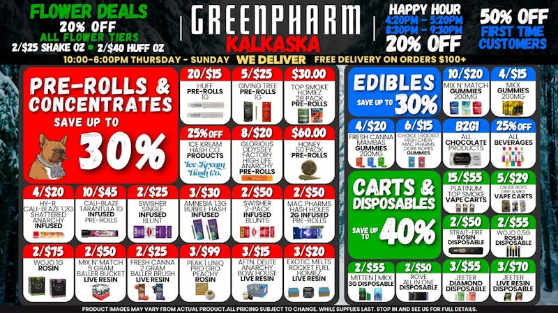 Green Pharm - Kalkaska - Recreational & Medical NEW YEAR - NEW DEALS - NEW PRODUCTS !!!!!!!!