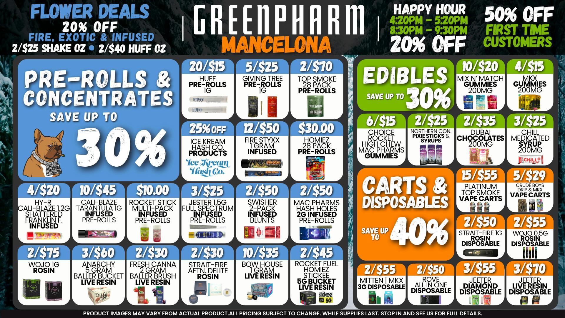 Green Pharm - Mancelona -Recreational NEW YEAR - NEW DEALS - NEW PRODUCTS !!!!!!!!