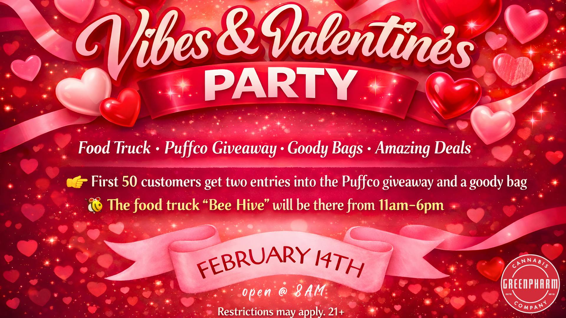 Green Pharm - Kalkaska - Recreational & Medical LET'S PARTY!! JOIN US VALENTINE'S DAY😍💝♥️💘