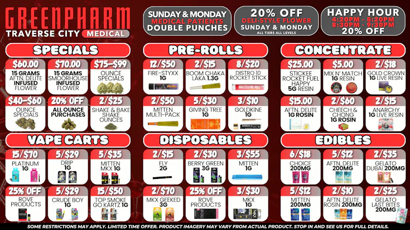 Green Pharm - Traverse City - Recreational & Medical 😁NEW MEDICAL DEALS - FREE GIFT WITH PURCHASE😁