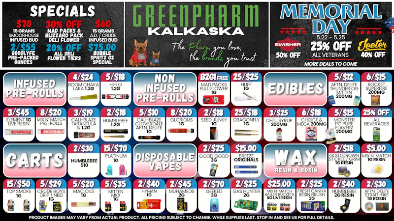 Green Pharm - Kalkaska - Recreational & Medical DEALS, DEALS AND MORE DEALS😀😁