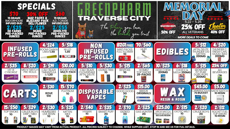 Green Pharm - Traverse City - Recreational & Medical DEALS, DEALS AND MORE DEALS😀😁