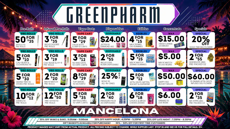 Green Pharm - Mancelona -Recreational NEW PRODUCTS, NEW DEALS AND EXTRA SAVINGS😊👍💸