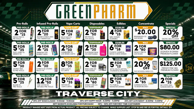 Green Pharm - Traverse City - Recreational & Medical 50% FOR FIRST TIME CUSTOMERS 😁😍