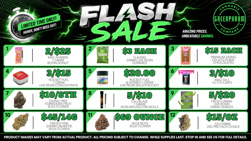 Green Pharm - Mancelona -Recreational FLASH DEALS!! GET THEM BEFORE THEY ARE GONE💰😀💥