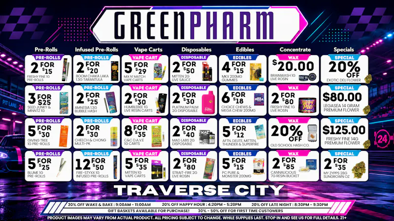 Green Pharm - Traverse City - Recreational & Medical 50% FOR FIRST TIME CUSTOMERS 😁😍