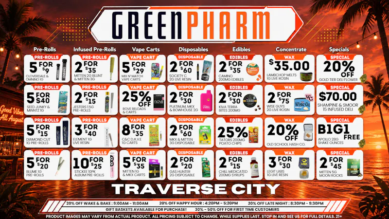 Green Pharm - Traverse City - Recreational & Medical 💰😀💥NEW PRODUCTS-NEW DEALS-MORE SAVINGS💥😀💰