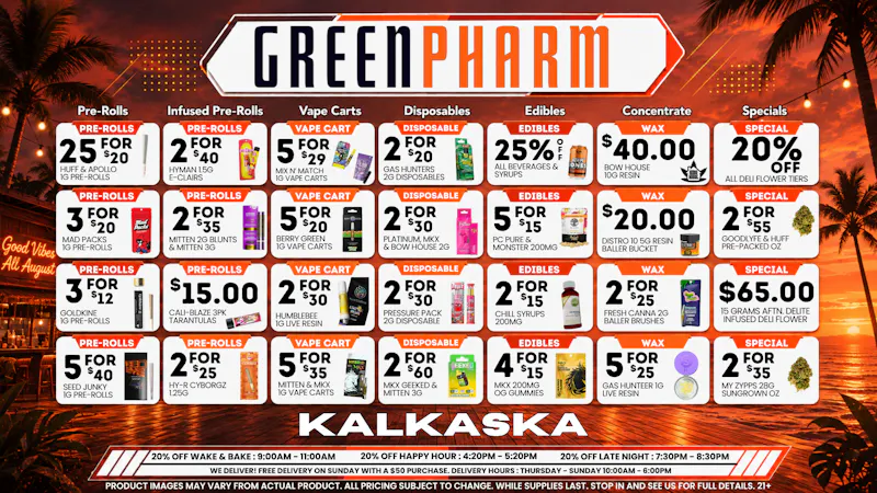 Green Pharm - Kalkaska - Recreational & Medical 💰😀💥NEW PRODUCTS-NEW DEALS-MORE SAVINGS💥😀💰