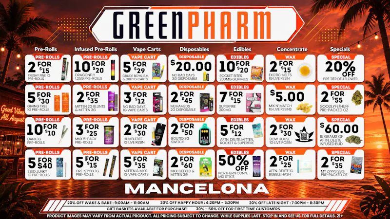 Green Pharm - Mancelona -Recreational 💰😀💥NEW PRODUCTS-NEW DEALS-MORE SAVINGS💥😀💰