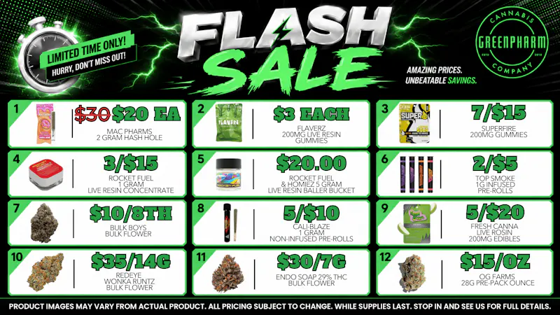 Green Pharm - Mancelona -Recreational 🔥🔥🔥FLASH DEALS-NEW ITEMS🔥🔥🔥