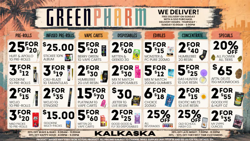 Green Pharm - Kalkaska - Recreational & Medical 💰😀💥NEW PRODUCTS-NEW DEALS-MORE SAVINGS💥😀💰