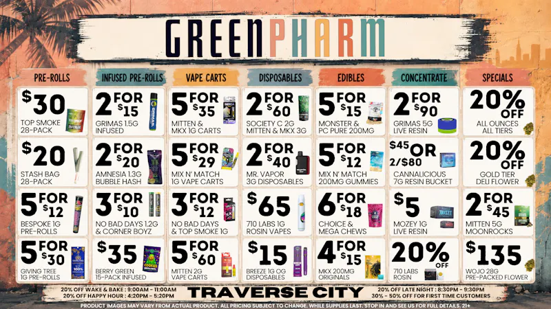 Green Pharm - Traverse City - Recreational & Medical 💰😀💥NEW PRODUCTS-NEW DEALS-MORE SAVINGS💥😀💰