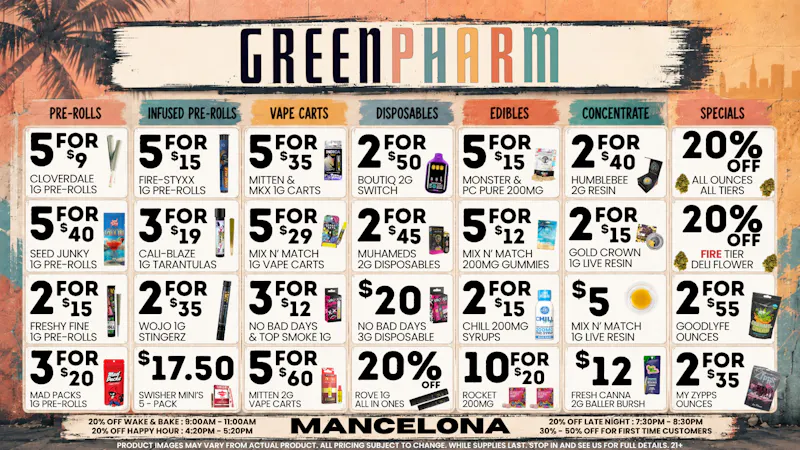 Green Pharm - Mancelona -Recreational 💰😀💥NEW PRODUCTS-NEW DEALS-MORE SAVINGS💥😀💰