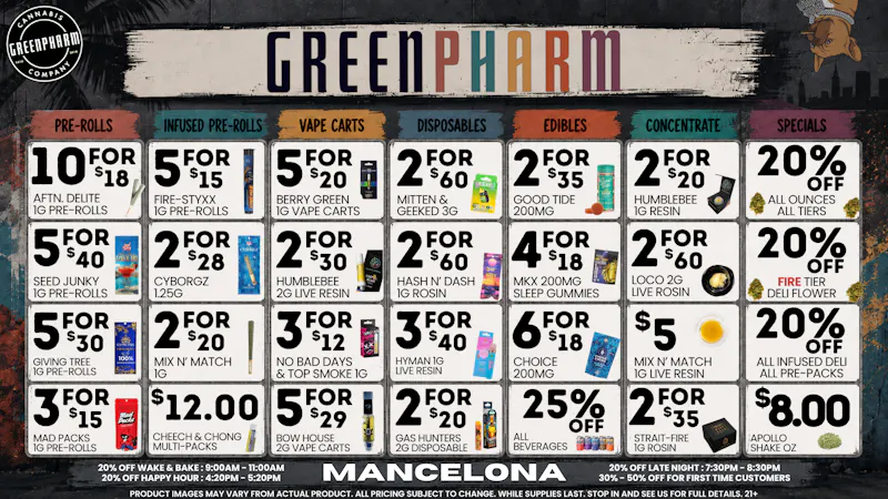 Green Pharm - Mancelona -Recreational RESTOCKS!!NEW ITEMS!!NEW DEALS!!BIG SAVINGS!!💥💥