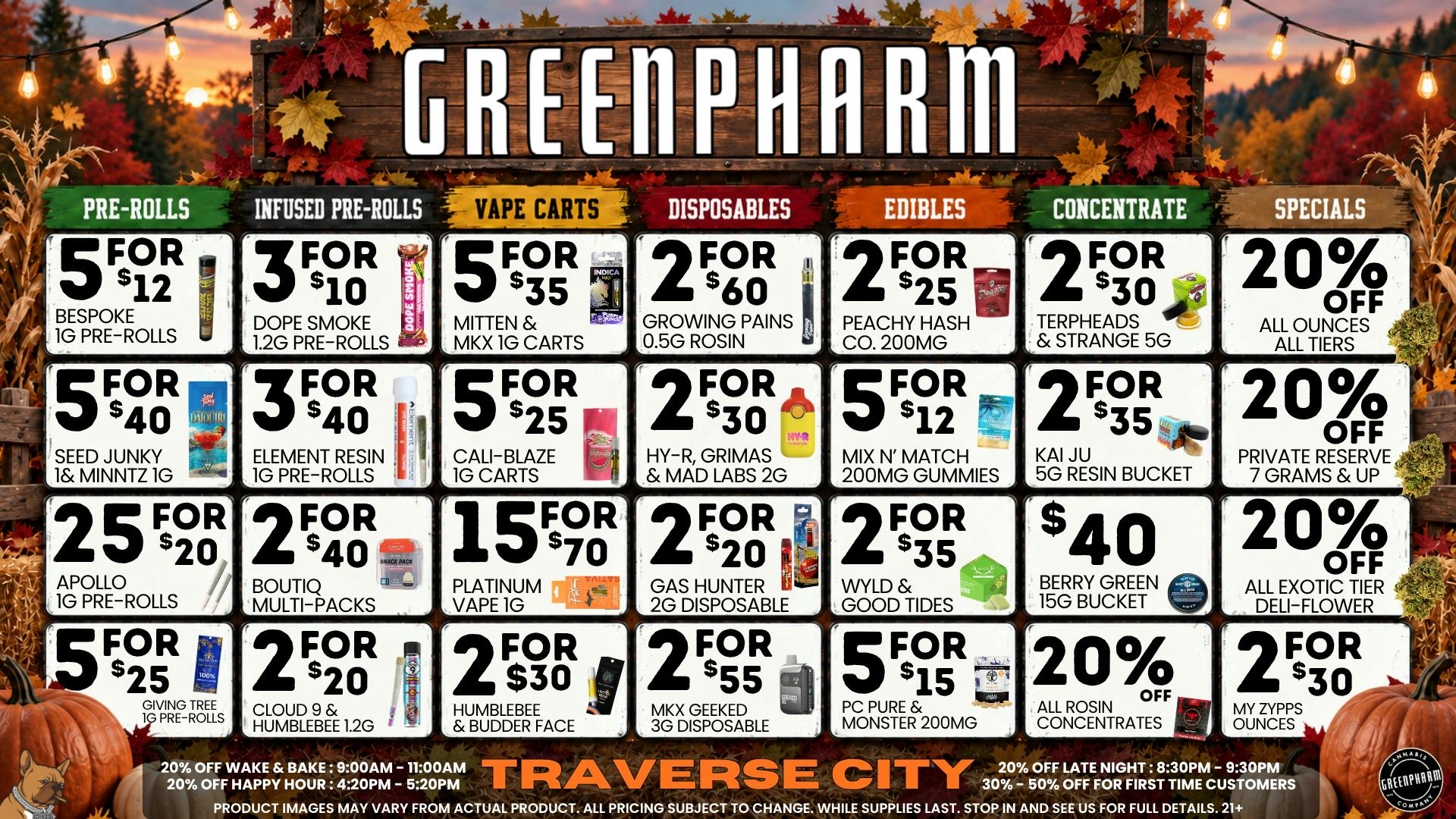 Green Pharm - Traverse City - Recreational & Medical 🍂🍂FALLING PRICES ON GREAT PRODUCTS AT GREENPHARM