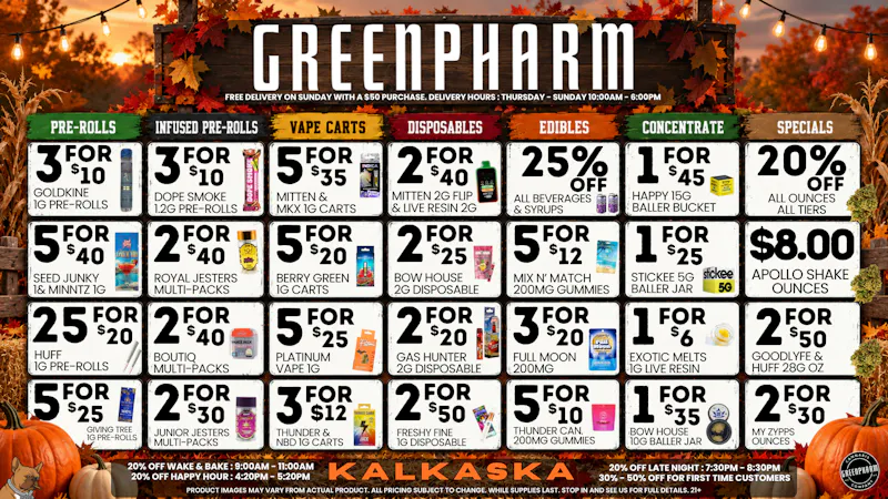 Green Pharm - Kalkaska - Recreational & Medical 🍂🍂FALLING PRICES ON GREAT PRODUCTS AT GREENPHARM