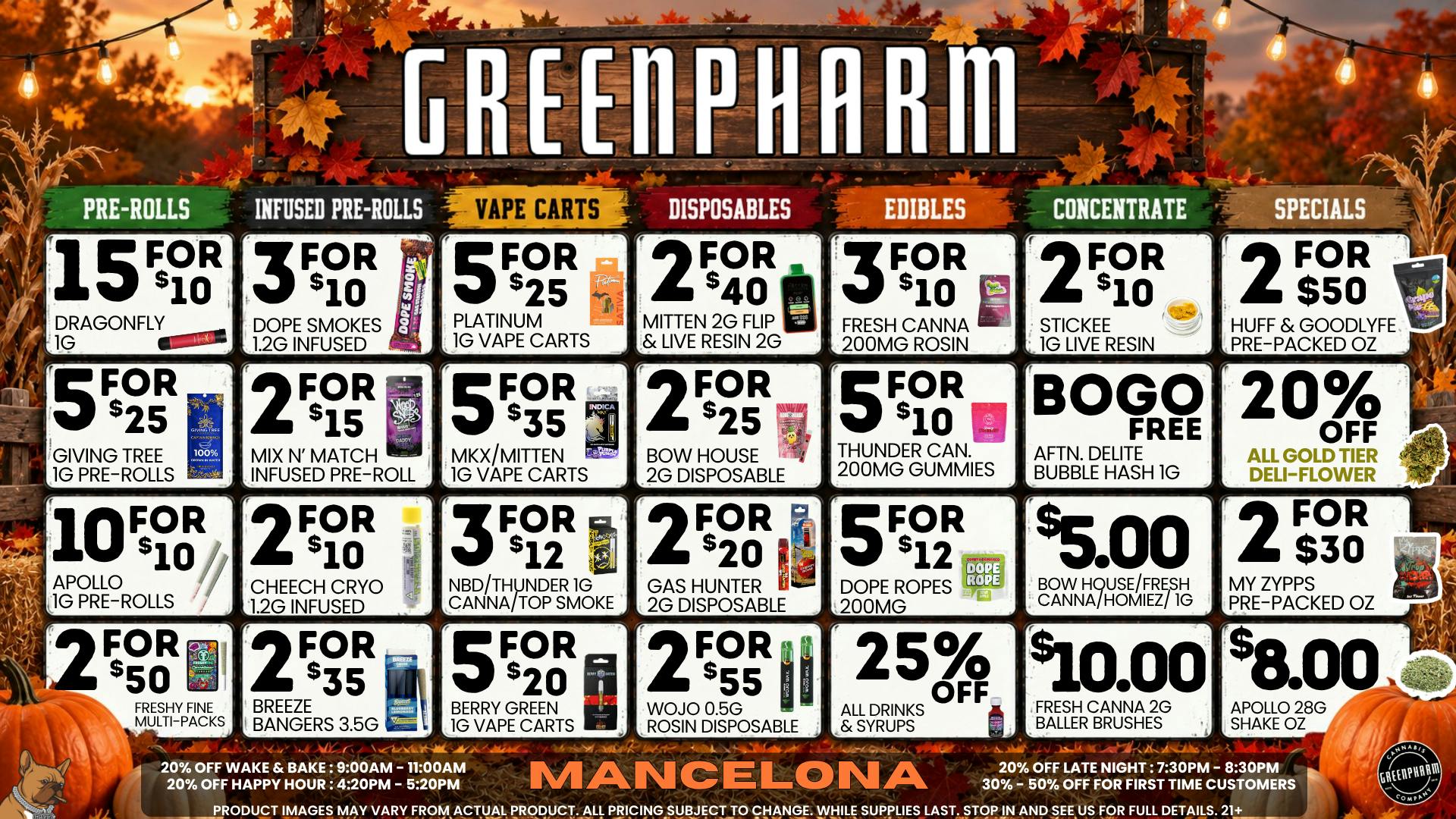 Green Pharm - Mancelona -Recreational 🍂🍂FALLING PRICES ON GREAT PRODUCTS AT GREENPHARM