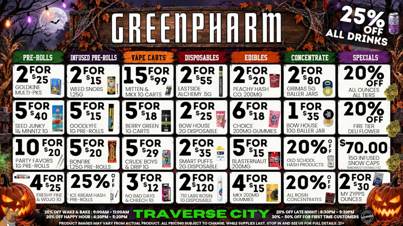 Green Pharm - Traverse City - Recreational & Medical 🍂🍁 Fall Into Savings !!🍁🍂
