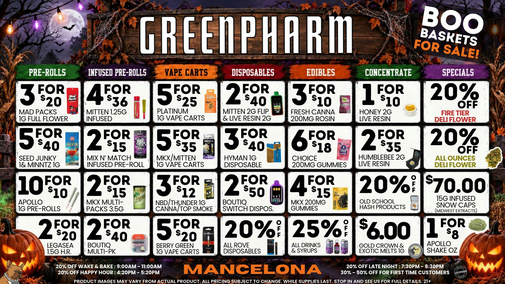 Green Pharm - Mancelona -Recreational 🍂🍁 Fall Into Savings !!🍁🍂