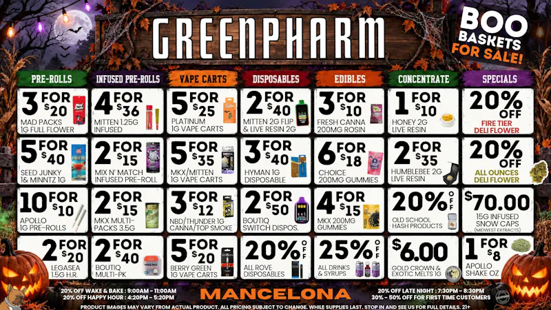 Green Pharm - Mancelona -Recreational 🍂🍁 Fall Into Savings !!🍁🍂