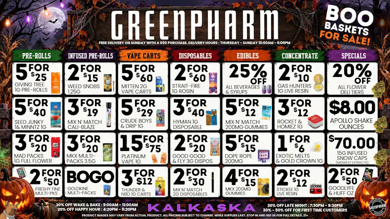 Green Pharm - Kalkaska - Recreational & Medical 🍂🍁 Fall Into Savings !!🍁🍂
