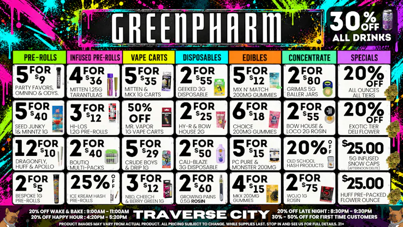 Green Pharm - Traverse City - Recreational & Medical 🍂🍂FALLING PRICES - RAKE IN THE SAVINGS🍂🍂