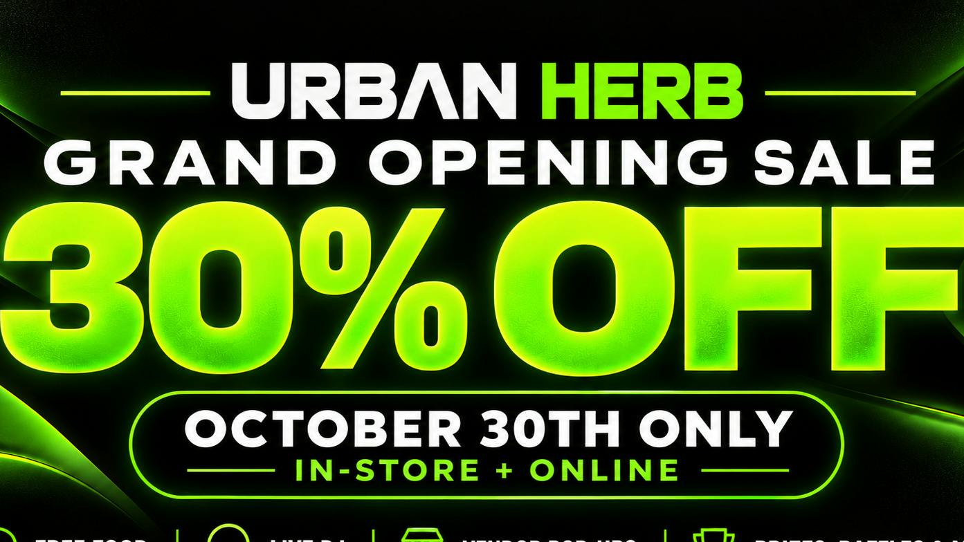 Urban Herb 30% OFF Grand Opening Store Wide Sale
